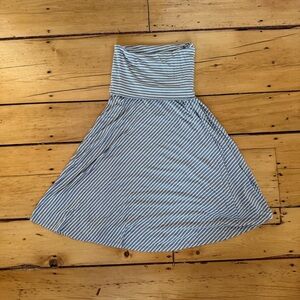 INC International Concepts Grey and White Striped A-Line Dress/Skirt